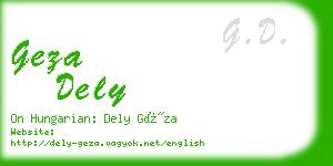 geza dely business card